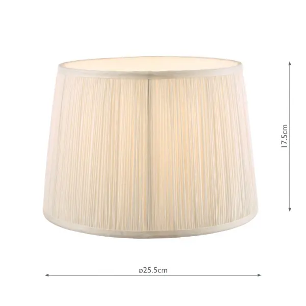 Hemsley Pleated Silk Cream Shade 250mm/10 Inch
