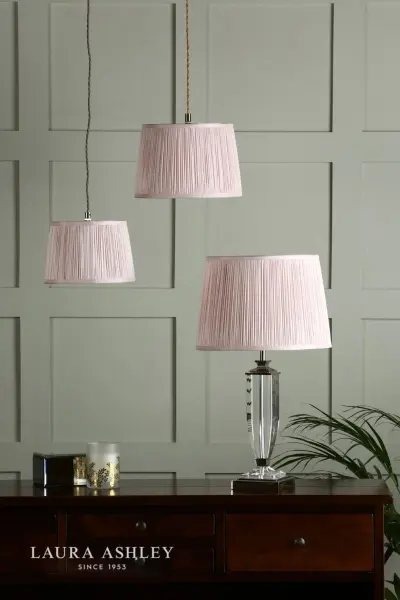 Hemsley Pleated Silk Pink Shade 250mm/ 10 Inch