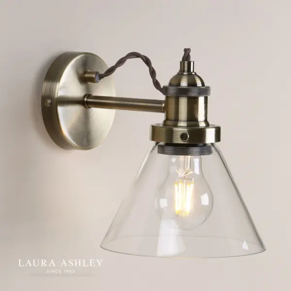 Isaac Antique Brass & Glass Wall Light