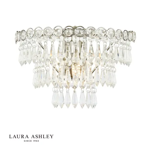 Enid Faceted Glass & Polished Nickel Wall Light