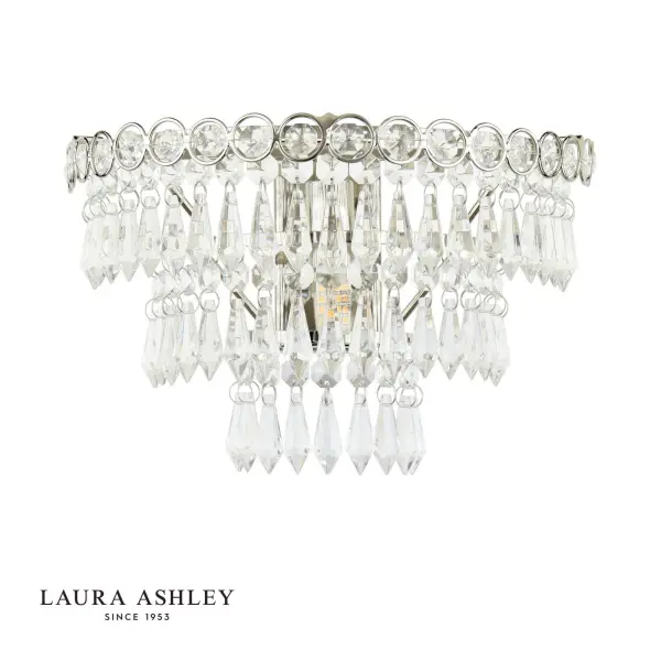 Enid Faceted Glass & Polished Nickel Wall Light