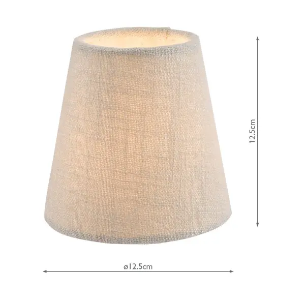 Bacall Linen Empire Drum Shade Silver 125mm/5 inch