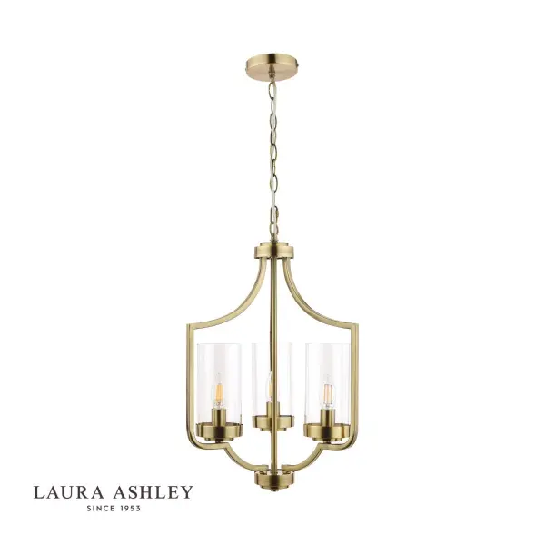 Joseph Antique Brass 3 Light Chandelier