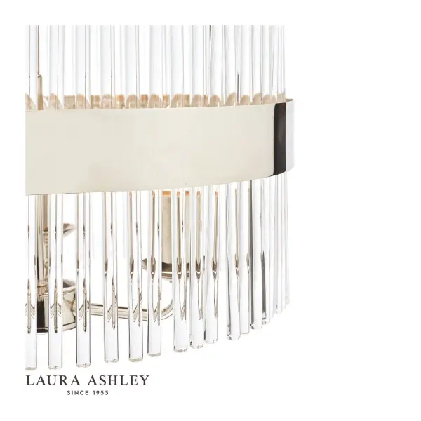 Alexa 3 Light Polished Nickel Pendant with Glass Rods