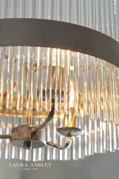 Alexa 3 Light Polished Nickel Pendant with Glass Rods