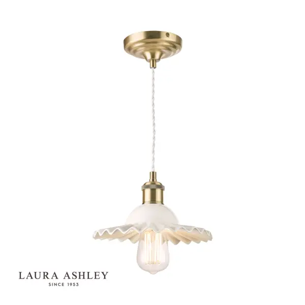Beca Small Antique Brass & White Pendant