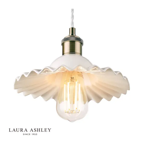 Beca Small Antique Brass & White Pendant