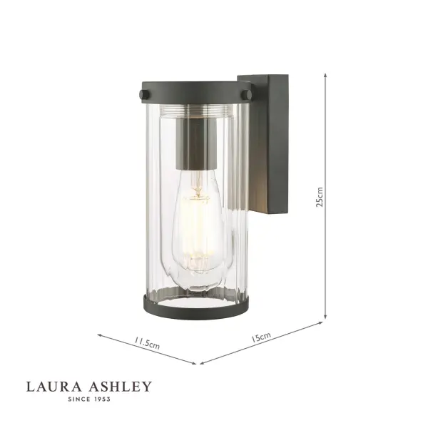 Arthur Outdoor Matt Black Wall Light IP44