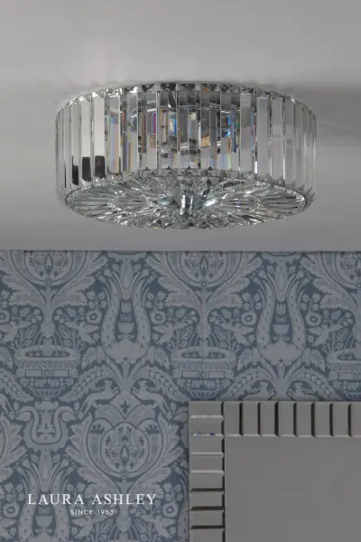 Fernhurst 3 Light Flush Crystal & Polished Chrome