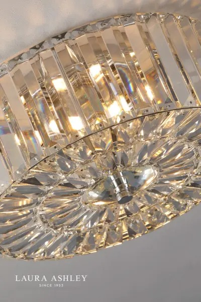 Fernhurst 3 Light Flush Crystal & Polished Chrome