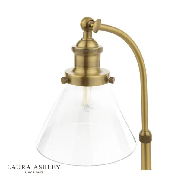 Isaac Antique Brass & Glass Table Lamp