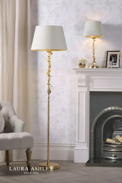 Halton Gold Leaf Floor Lamp C/W Shade