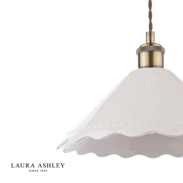 Daws White Ceramic & Brass Single Pendant