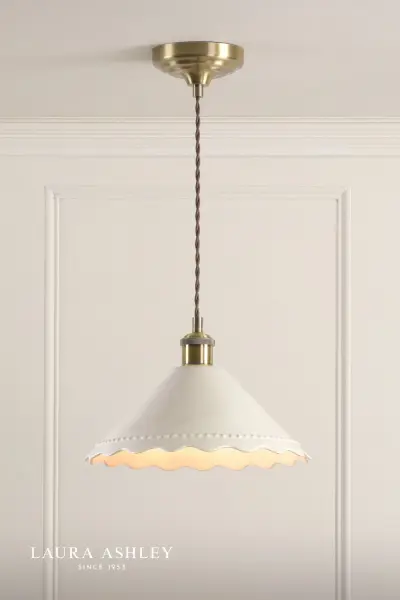 Daws White Ceramic & Brass Single Pendant