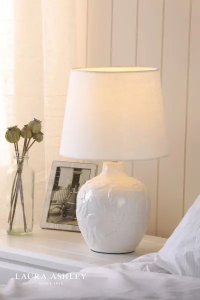 Redhall White Ceramic Table Lamp C/W Shade
