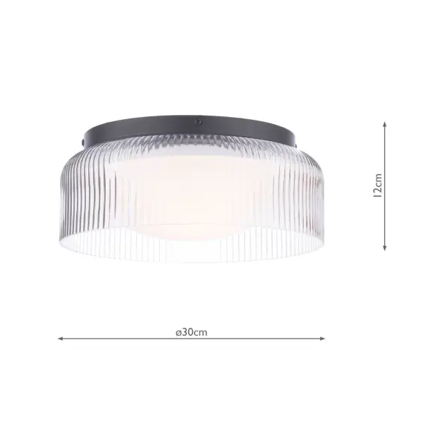 Clarissa Matt Black Flush Fitting IP44