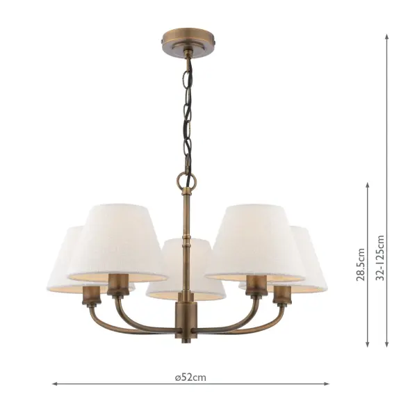 Denston 5 Light Antique Bronze Pendant