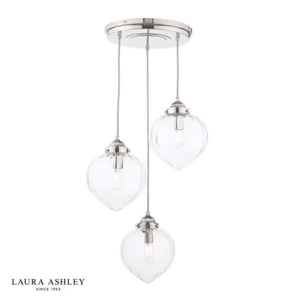 Whitham 3 Light Polished Nickel Cluster Pendant