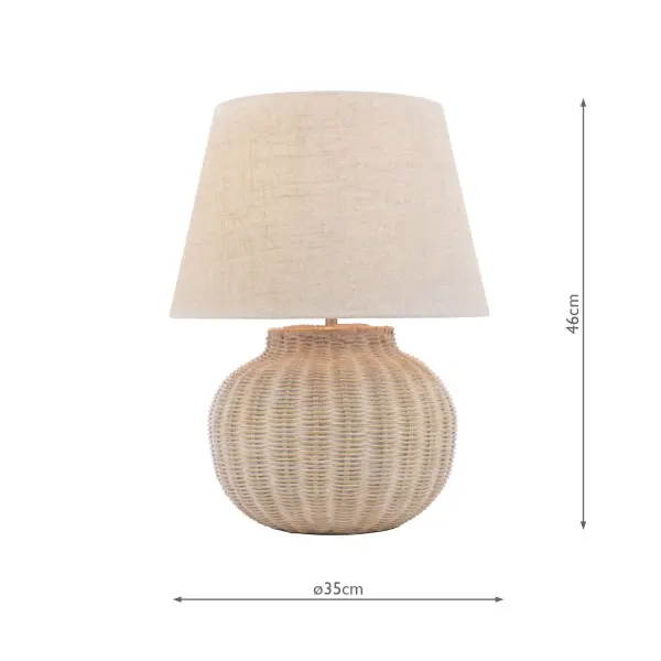 Fernhill Rattan Table Lamp C/W Shade