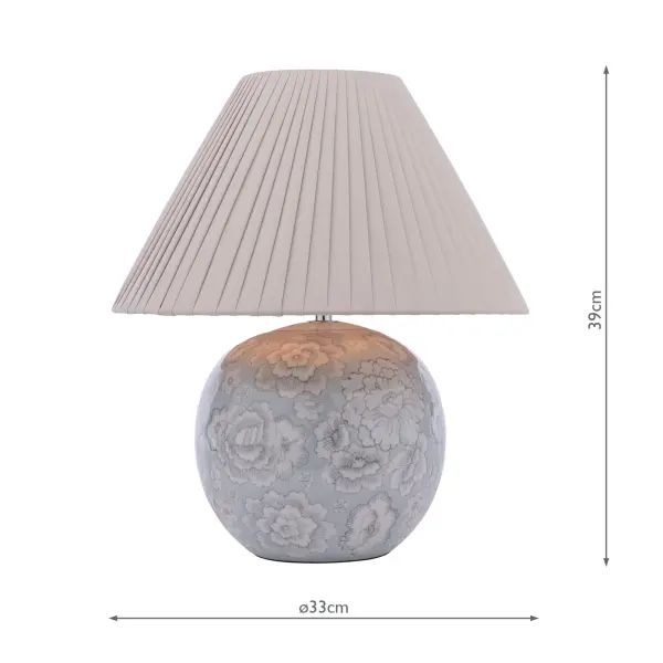 Montford Blue Table Lamp C/W Shade