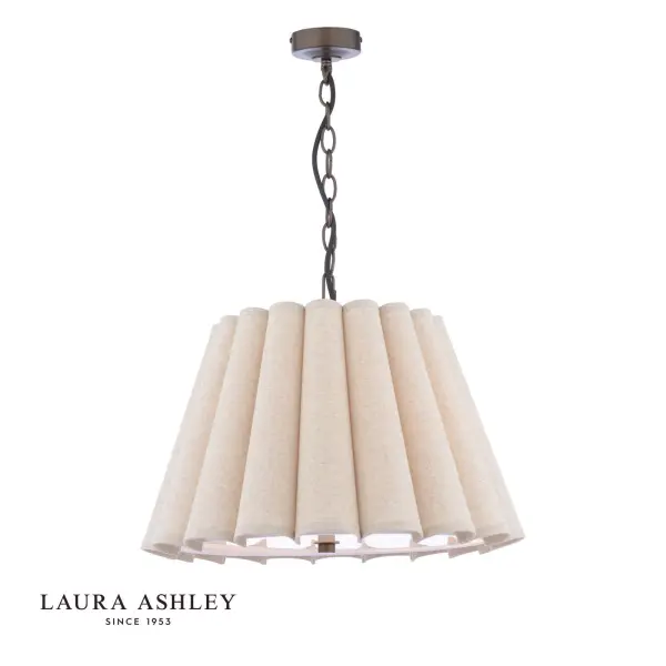 Holwell Antique Bronze Pendant with Natural Shade