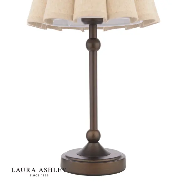 Holwell Antique Bronze Table Lamp C/W Natural Shade