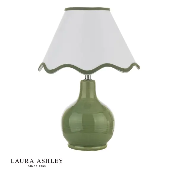 Bramhope Green Ceramic Table Lamp C/W Shade