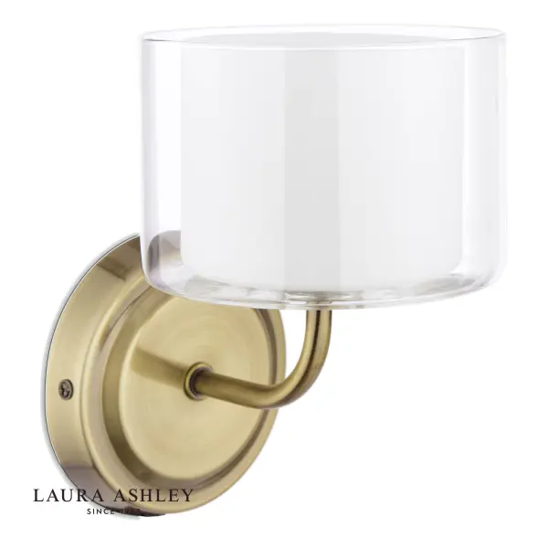 Southwell Antique Brass & Opal Glass Wall Light