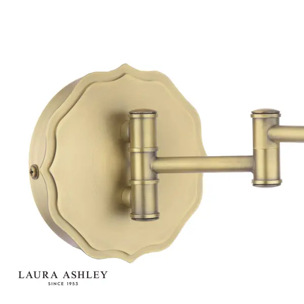 Denwick Antique Brass Wall Light C/W Green Shade