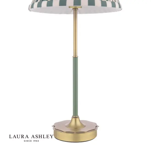 Denwick Antique Brass Table Lamp C/W Green Shade