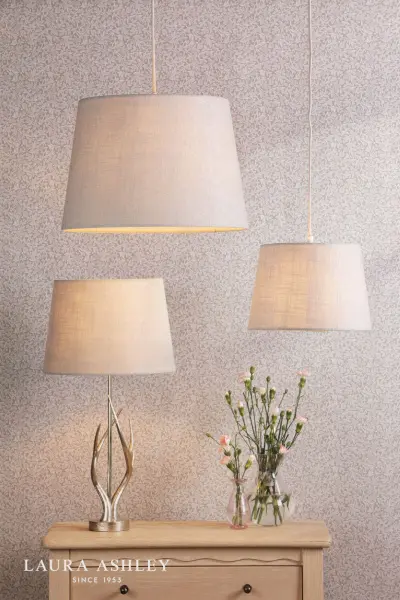 Bacall Natural Linen Drum Shade 250mm/10 inch