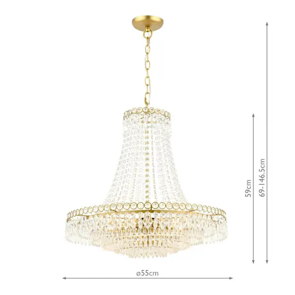 Enid Large Antique Brass Chandelier