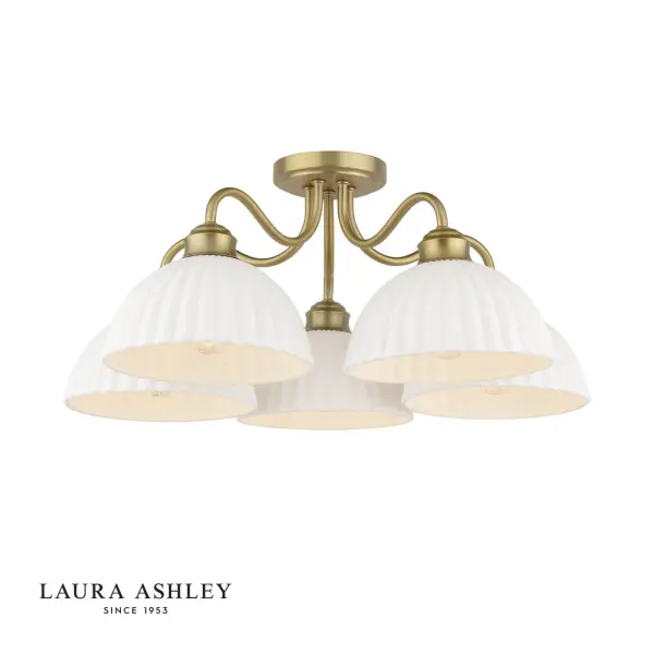 Durford 5 Light Semi-Flush Matt Antique Brass