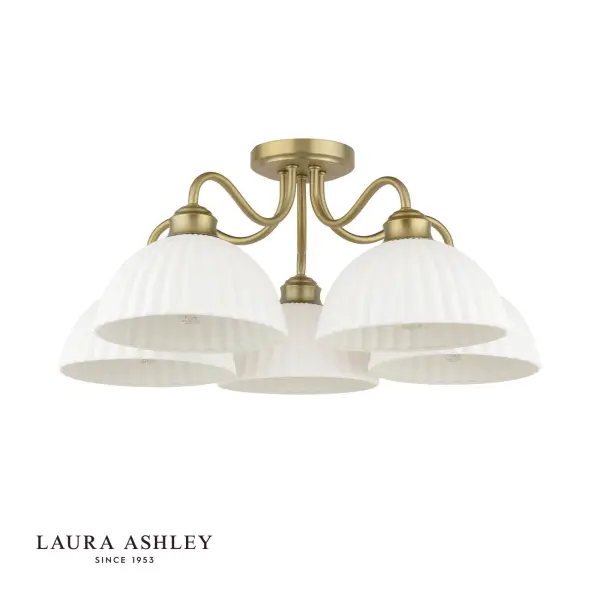 Durford 5 Light Semi-Flush Matt Antique Brass