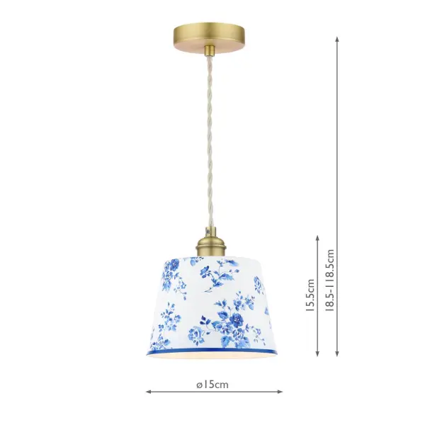 China Rose Blue & White Single Pendant