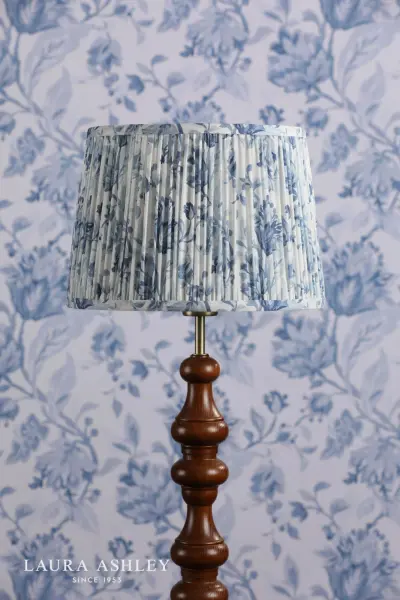 Adwick Blue Cotton Tapered Drum Shade 30cm