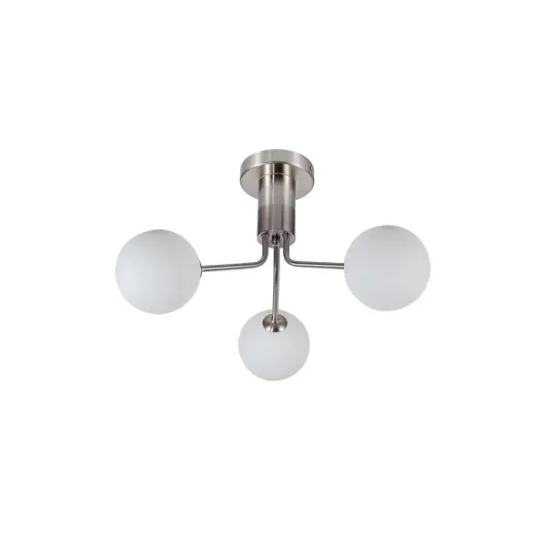 Lando 3 Light Semi Flush in Satin Chrome