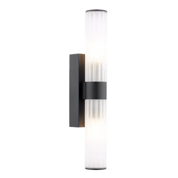 Lars Matt Black Up & Down Bathroom Wall Light