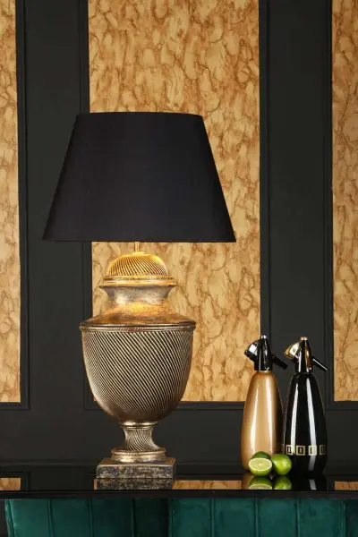 Lattice table lamp in black / gold, base only