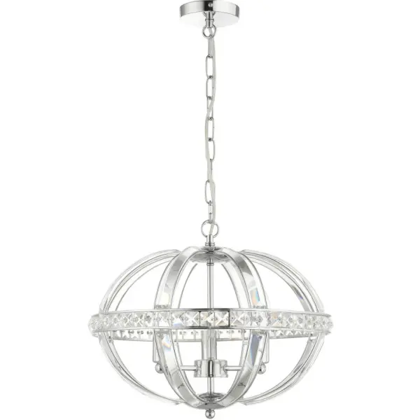 Laura 3 Light Oval Pendant Polished Chrome