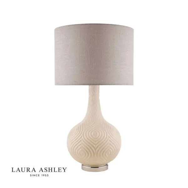 Laura Ashley Grace Painted Patterned Glass Table Lamp with Shade