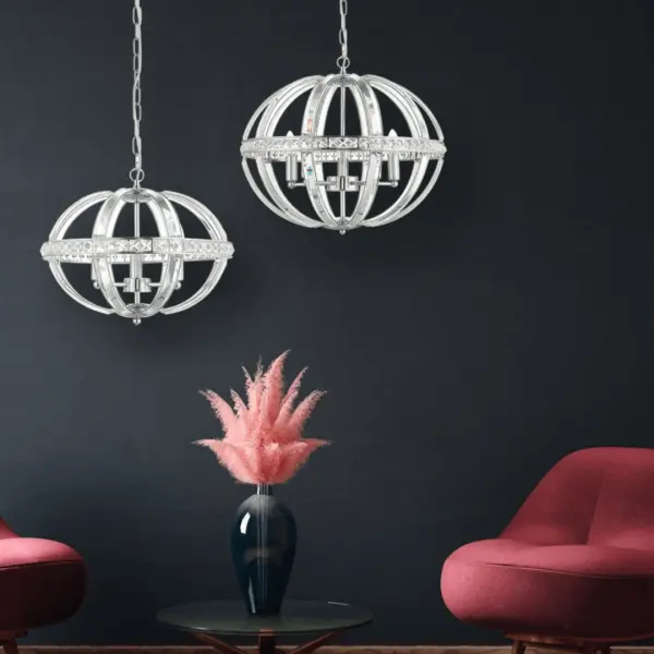 Laura 3 Light Oval Pendant Polished Chrome