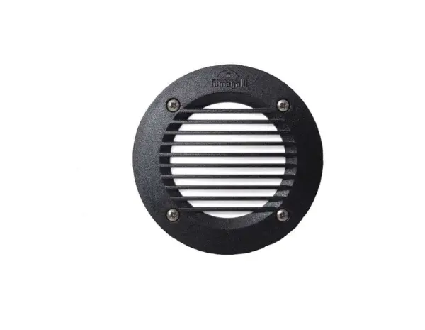Leti 100 3W LED Grill Round Black Recessed Wall Light