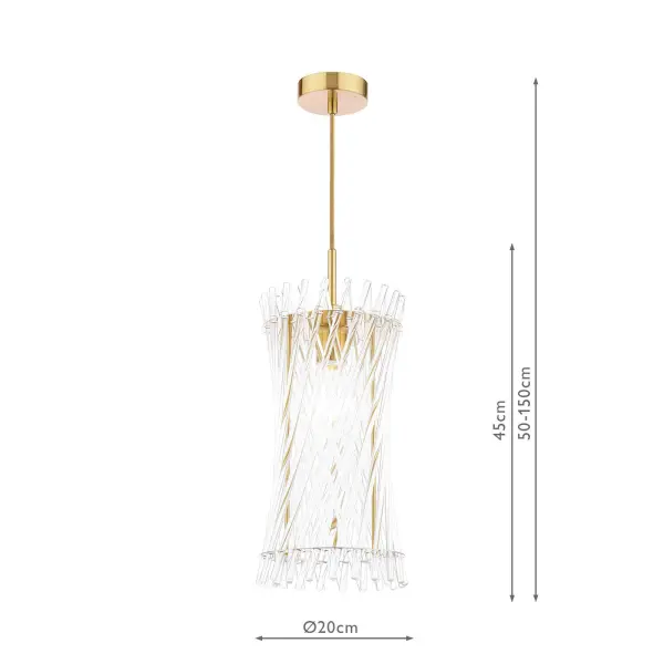 Loire Single Natural Brass Pendant