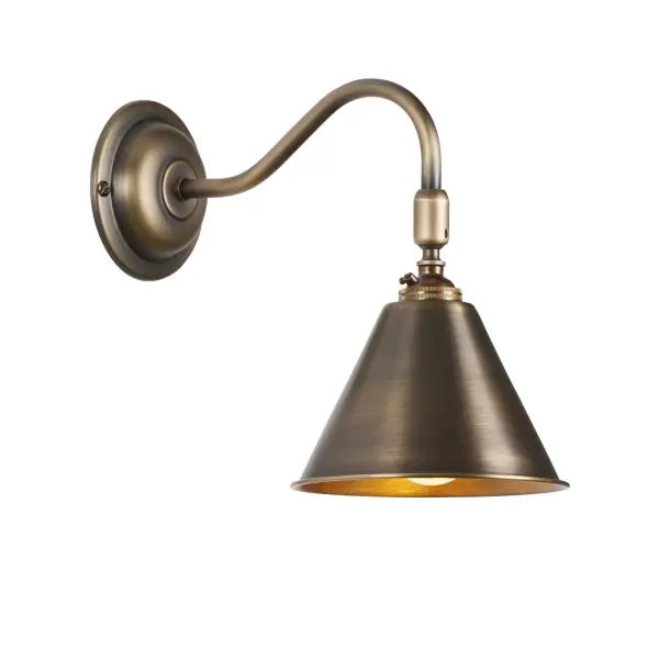 London Adjustable Wall Light Antique Brass