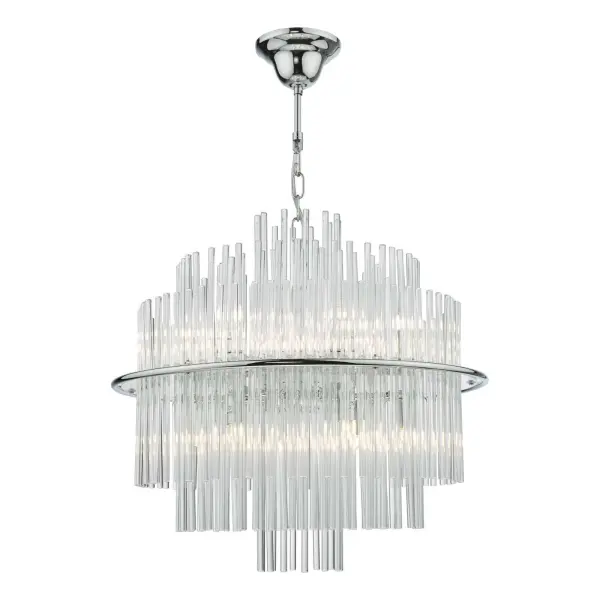 Lukas 13 Light Pendant Polished Chrome & Clear Glass