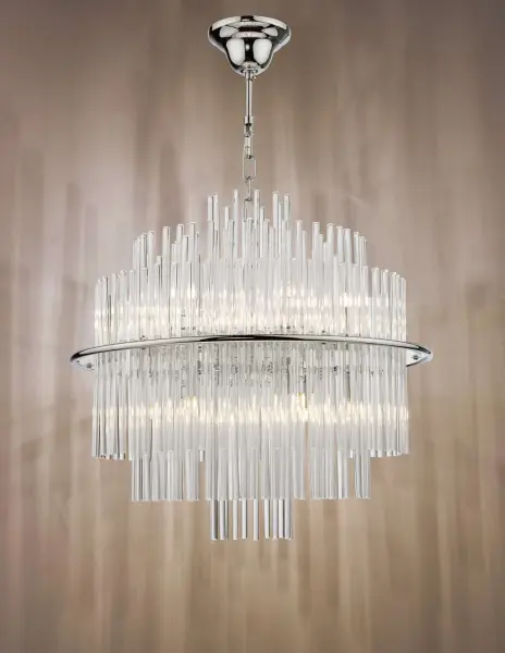 Lukas 13 Light Pendant Polished Chrome & Clear Glass