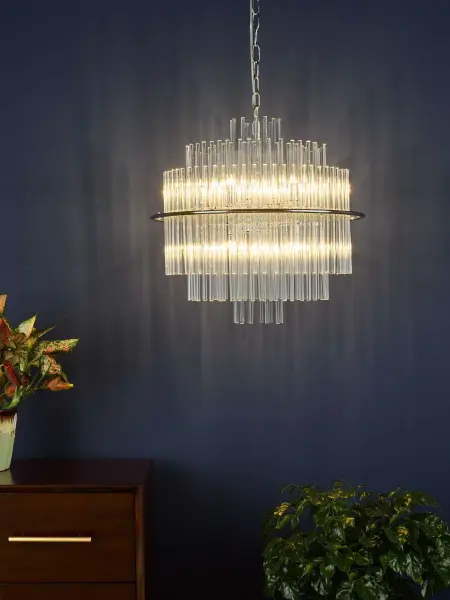 Lukas 13 Light Pendant Polished Chrome & Clear Glass