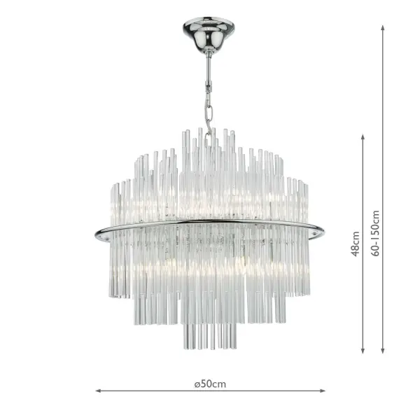 Lukas 13 Light Pendant Polished Chrome & Clear Glass