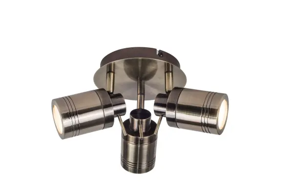 Luxo 3 Light Spotlight in Antique Brass
